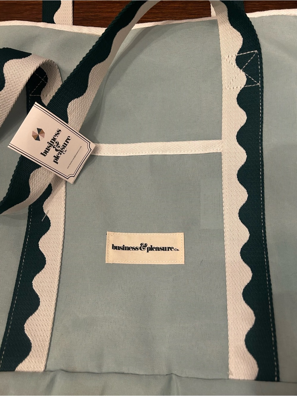 Seafoam Green Canvas Cooler Tote with Dark Teal Trim by blushhouse pleasures - Picture 2 of 6